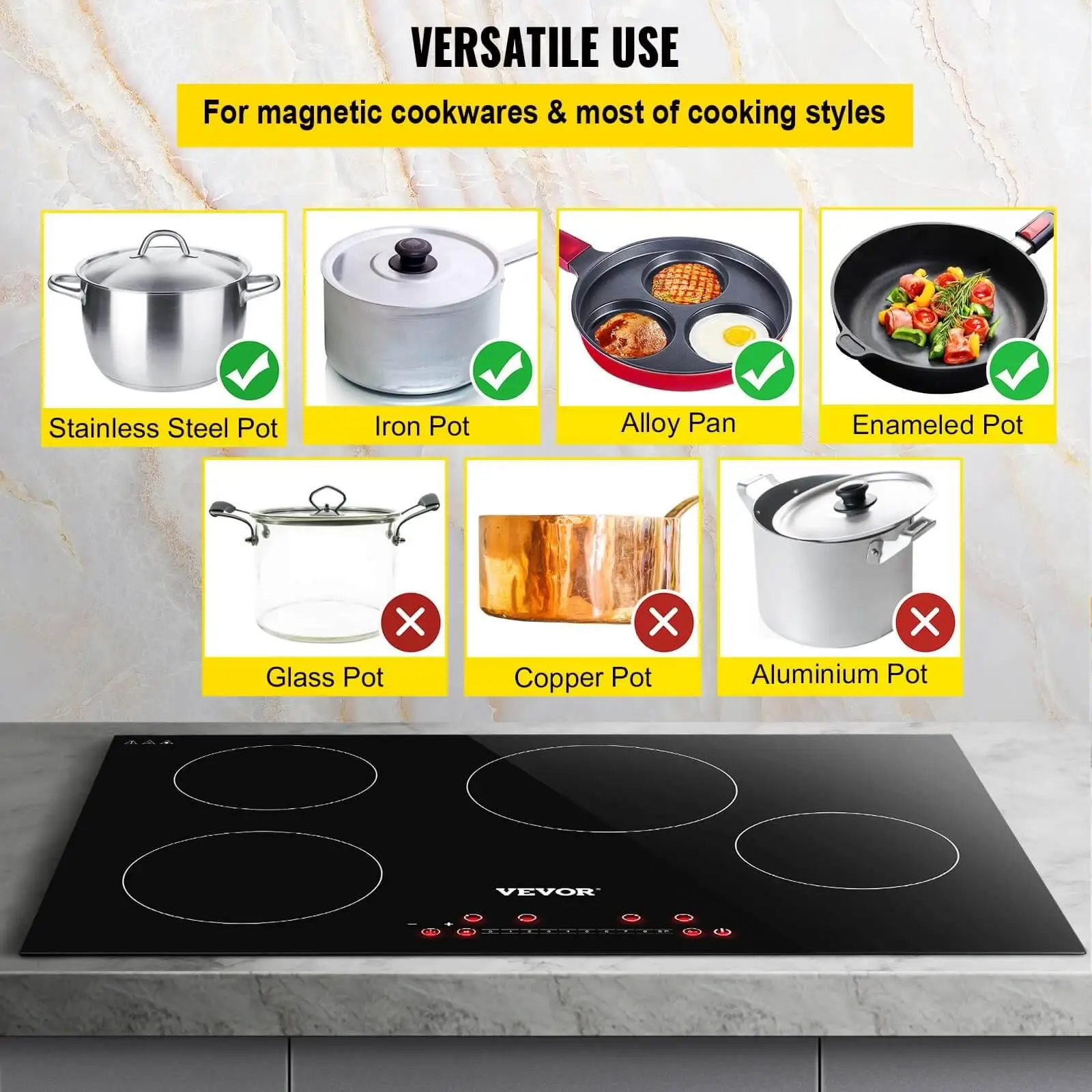 best commercial induction cooktop 4 burner from AT Cooker