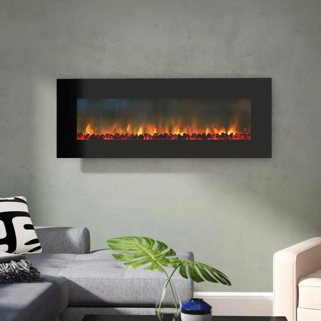 wall-mounted electric fireplace ideas