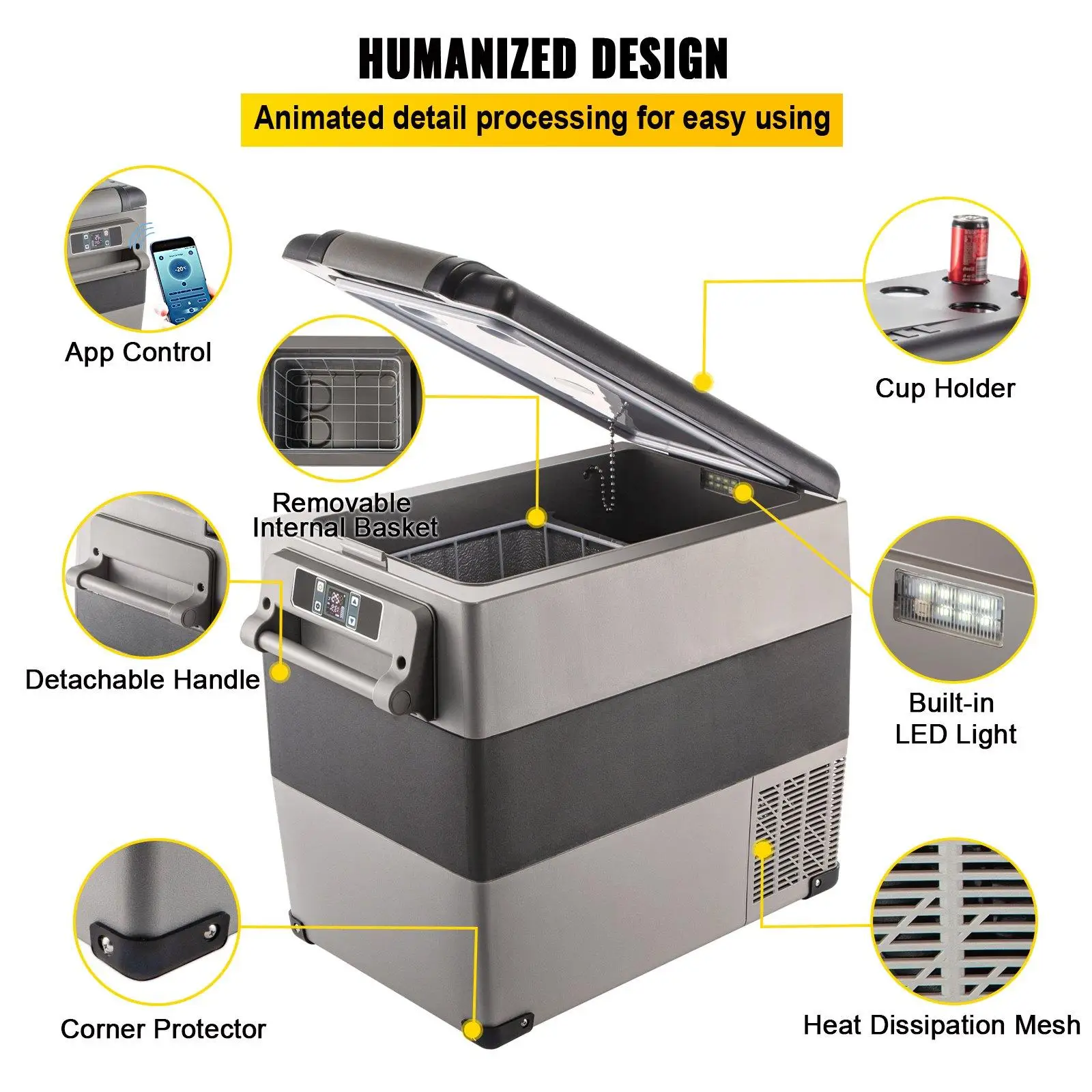 Humanized design 12V car freezer