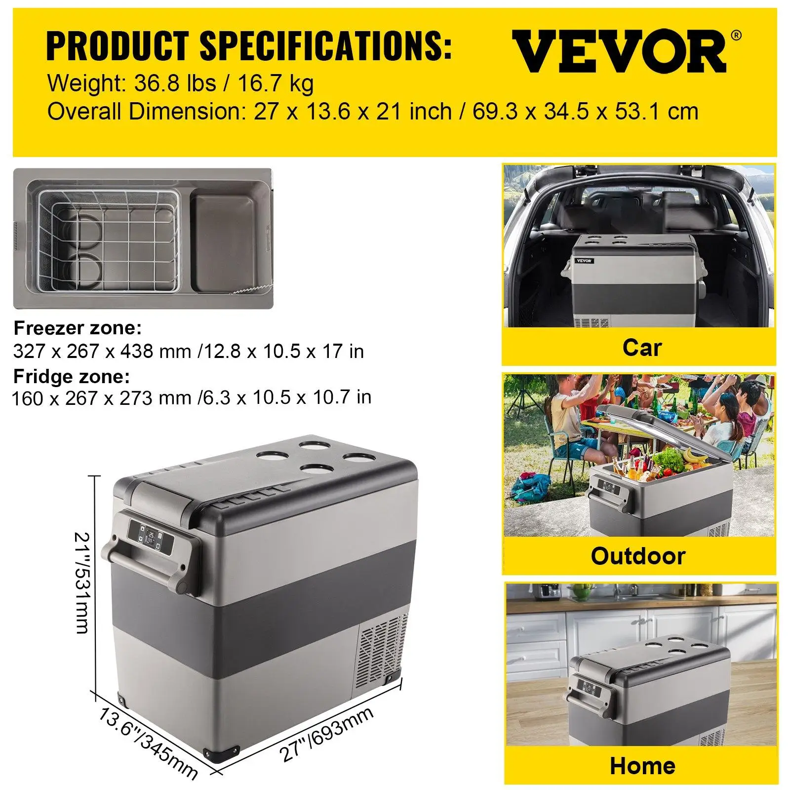 Car freezer product specifications