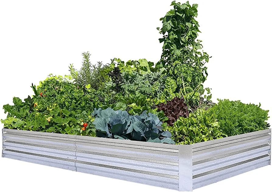 Gray Raised Garden Bed