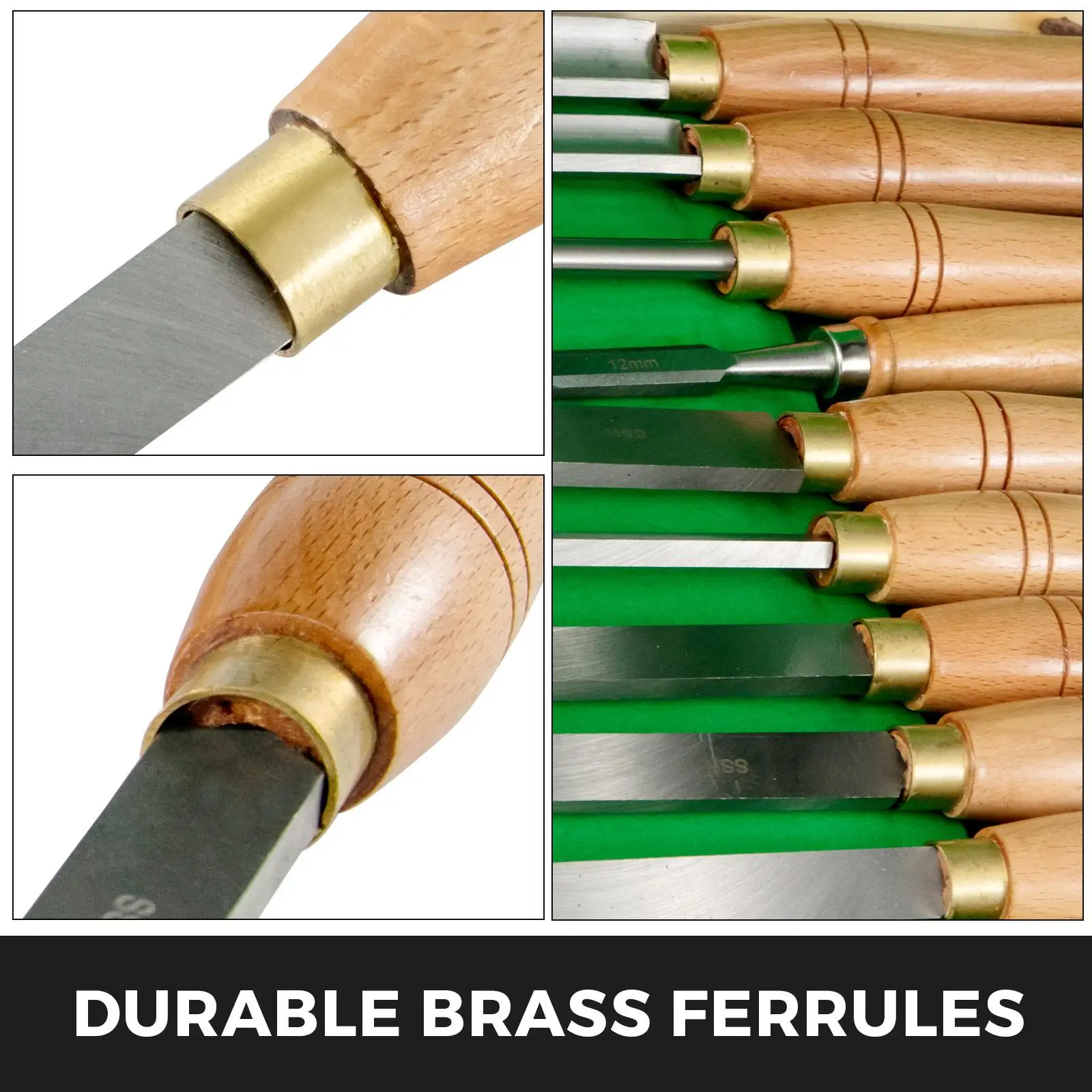 4 Sharp chrome vanadium steel wood chisel set with beech handle ergonomic  wood carving tool for