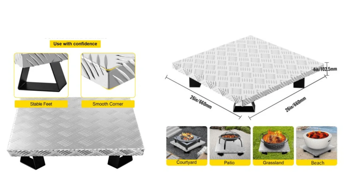 vevor-fire-pit-heat-shield-dimension