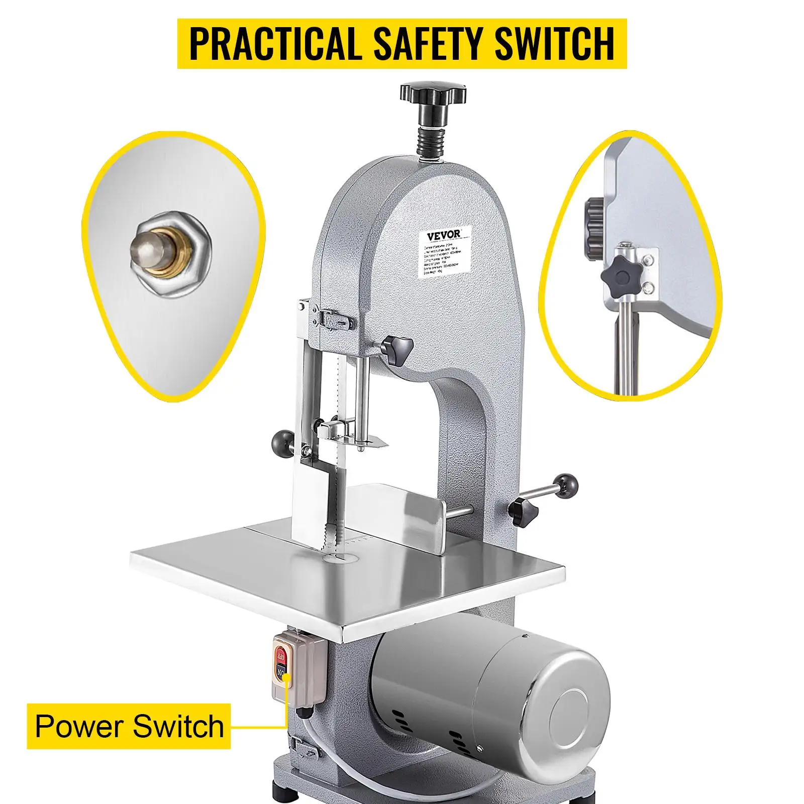 Safety switch for bone saw machine