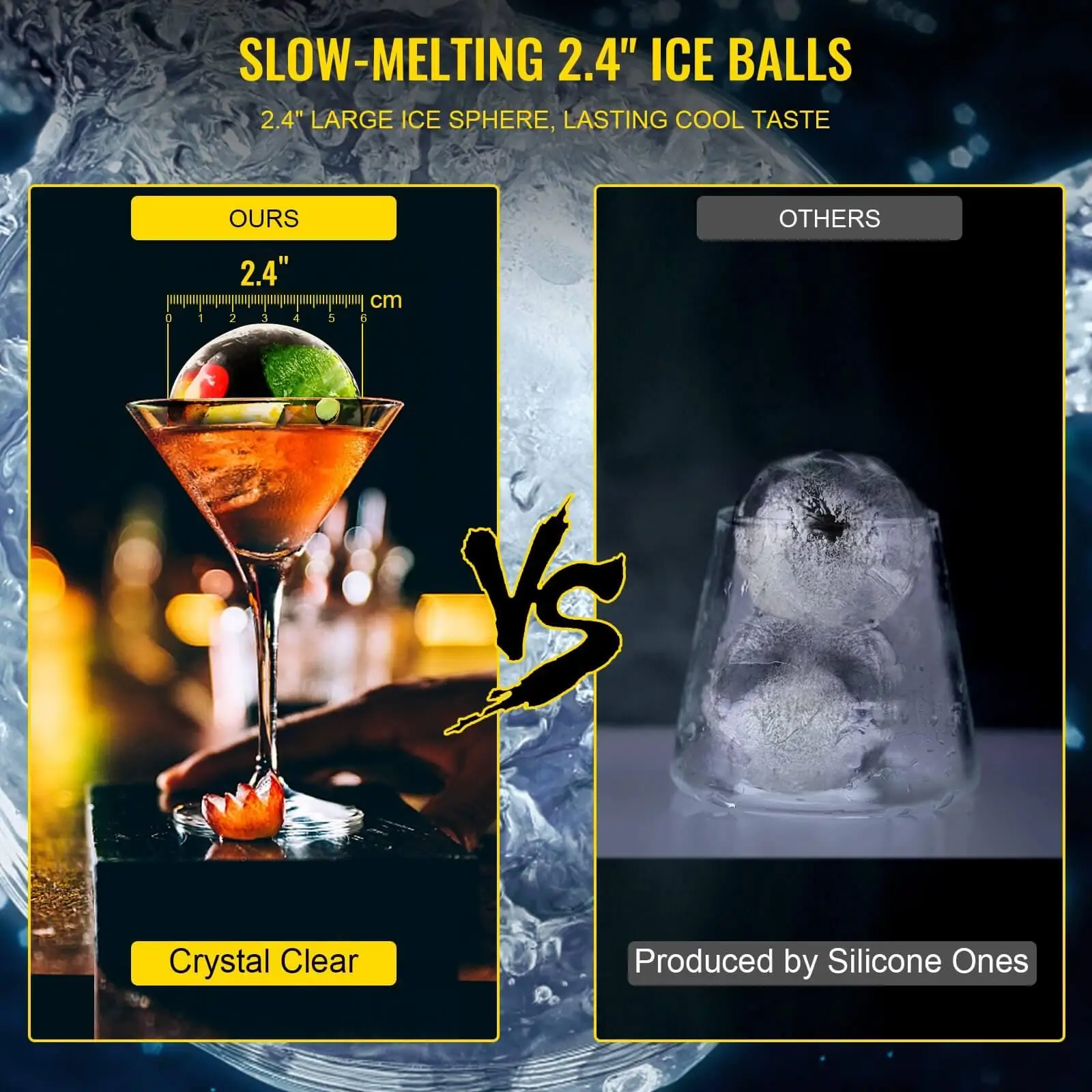 Sphere - Clear Ice Maker, Ice Ball Press - Unique Shape for Whiskey ice  ball maker - Large ice cube Maker - Great for ice cube for Cocktails