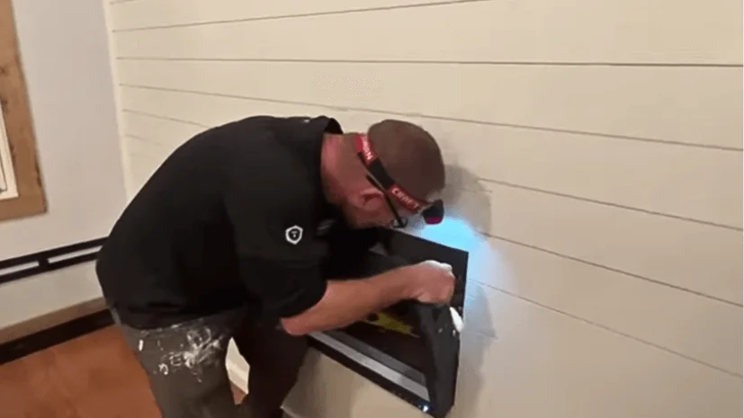 fix vevor fireplace to wall