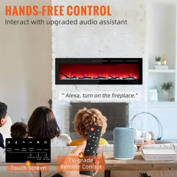 electric fireplace with remote control