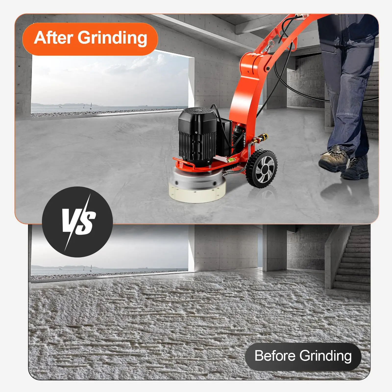 Concrete floor grinder