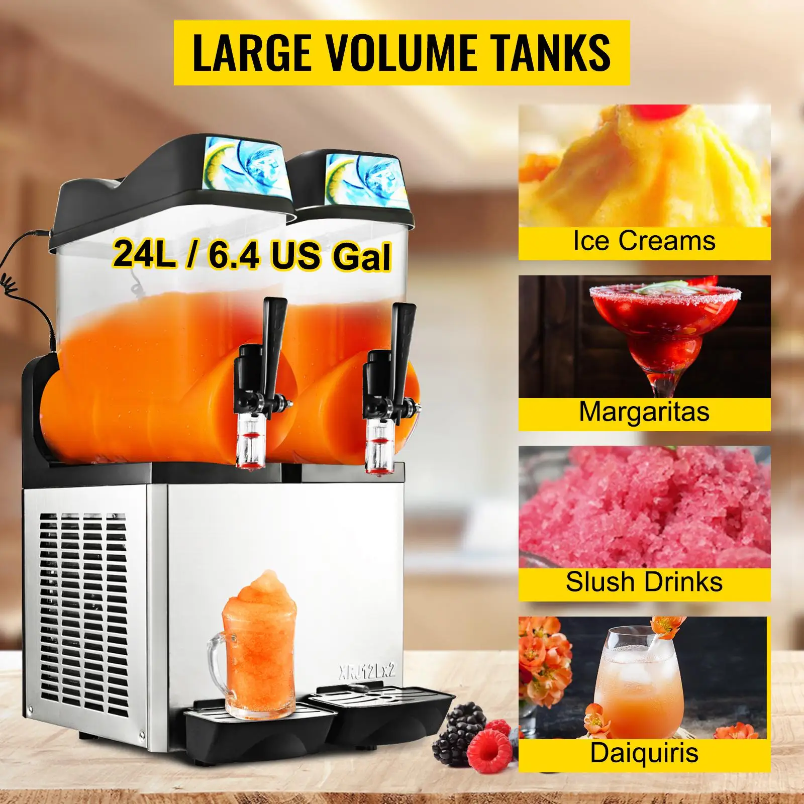 Máquina de margarita para el hogar, máquina de granizado de 3.2 galones,  máquina para hacer granizados y bebidas congeladas, máquina de granizado de