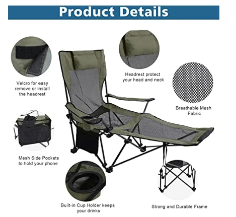 How to Choose the Best Portable folding reclining chair with footrest in  2024 - VEVOR Blog