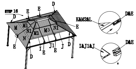 attach middle roof panel