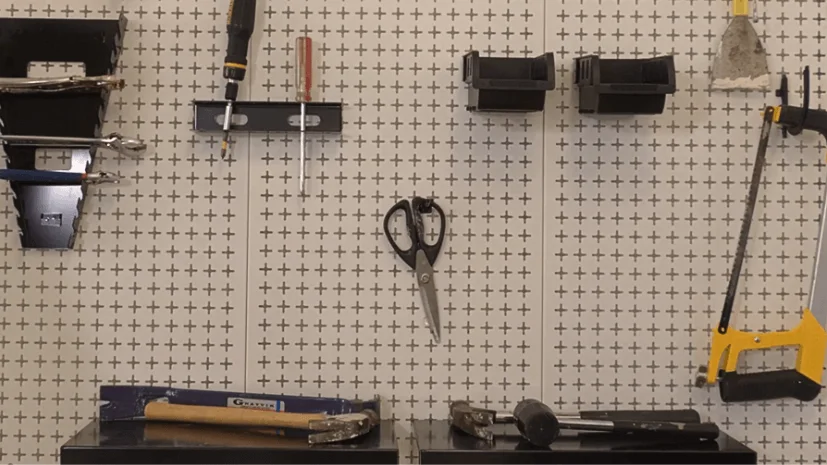 insert pegboard into an installation block