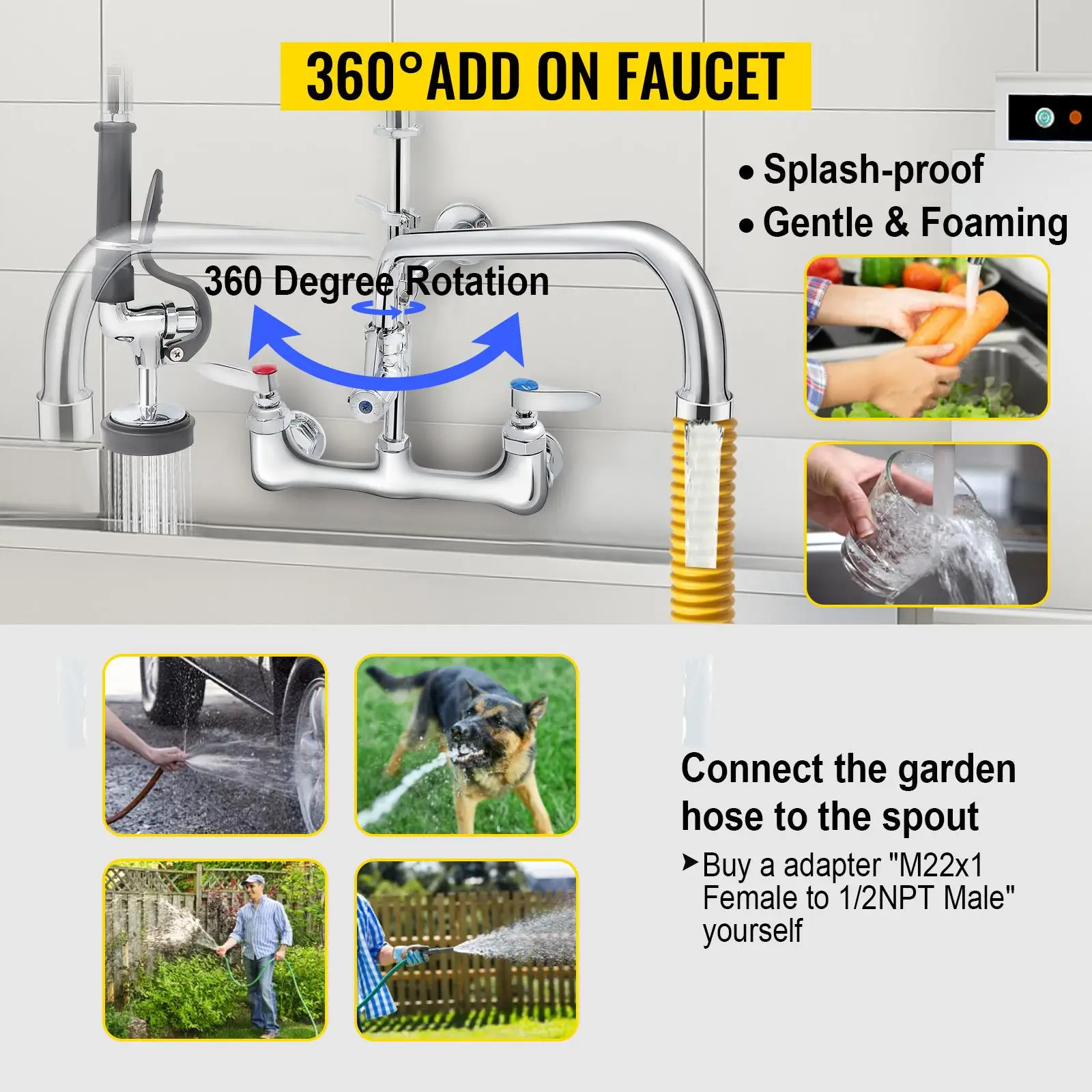360-degree rotation kitchen faucet
