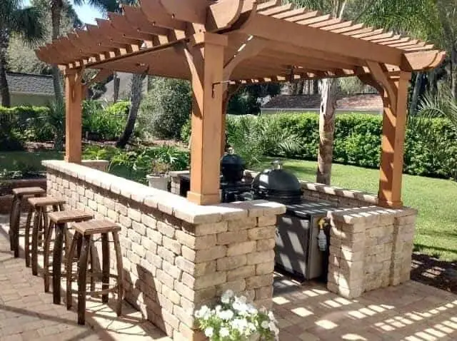 Pergola elegant outdoor kitchen roof