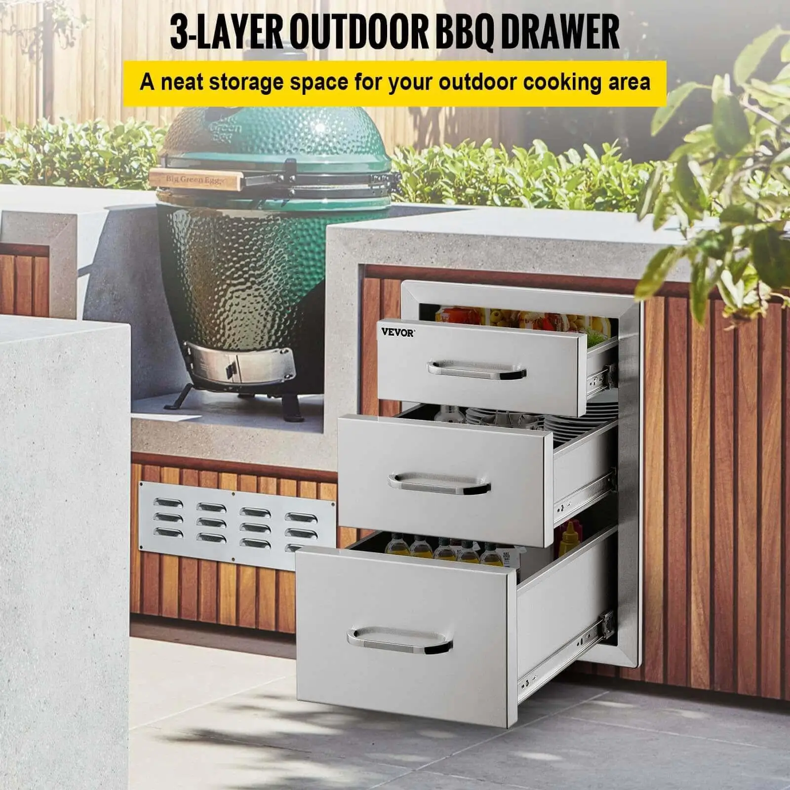 VEVOR outdoor stainless steel kitchen drawers