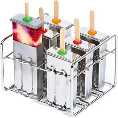 ecozoi Stainless Steel Popsicle Molds with Stainless Steel Sticks