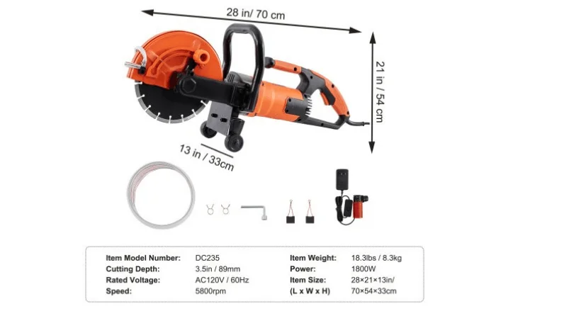 vevor-electric-concrete-saw-dimensions