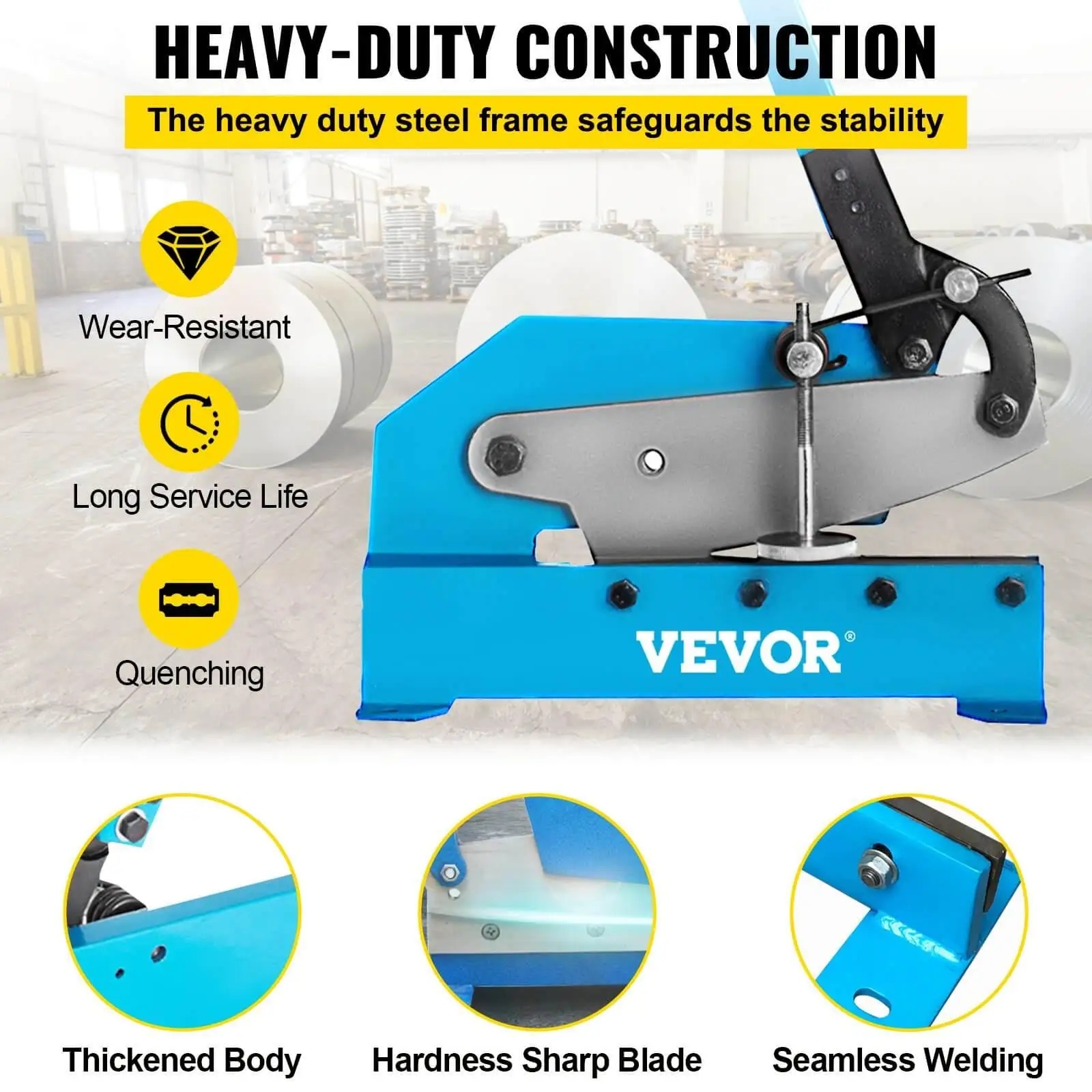 heavy duty construction on the VEVOR metal hand shear
