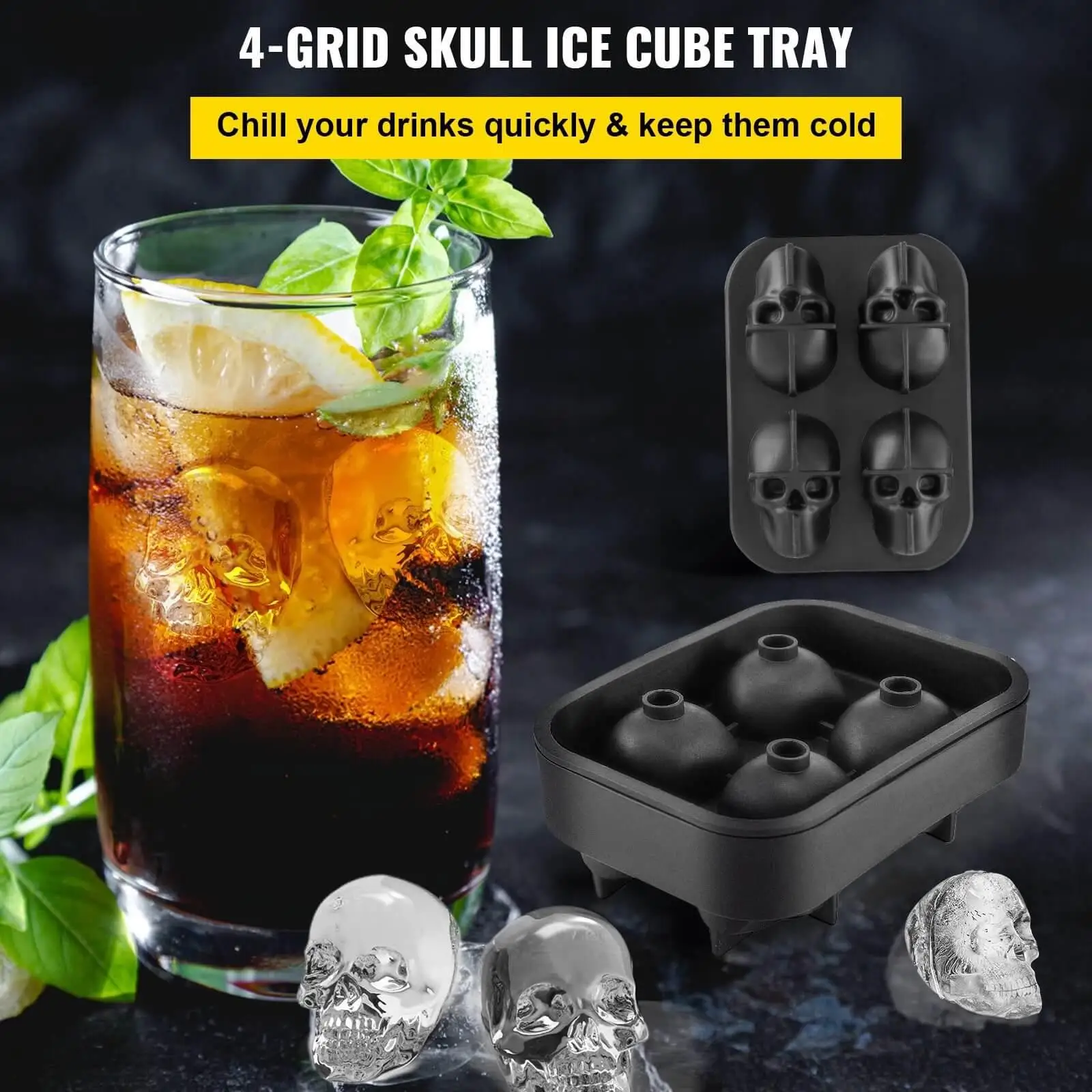 Skull Ice cubes, tray and molds