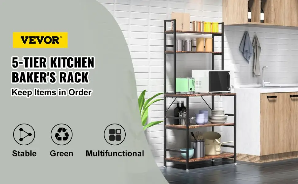 5-Tier Kitchen Bakers Rack