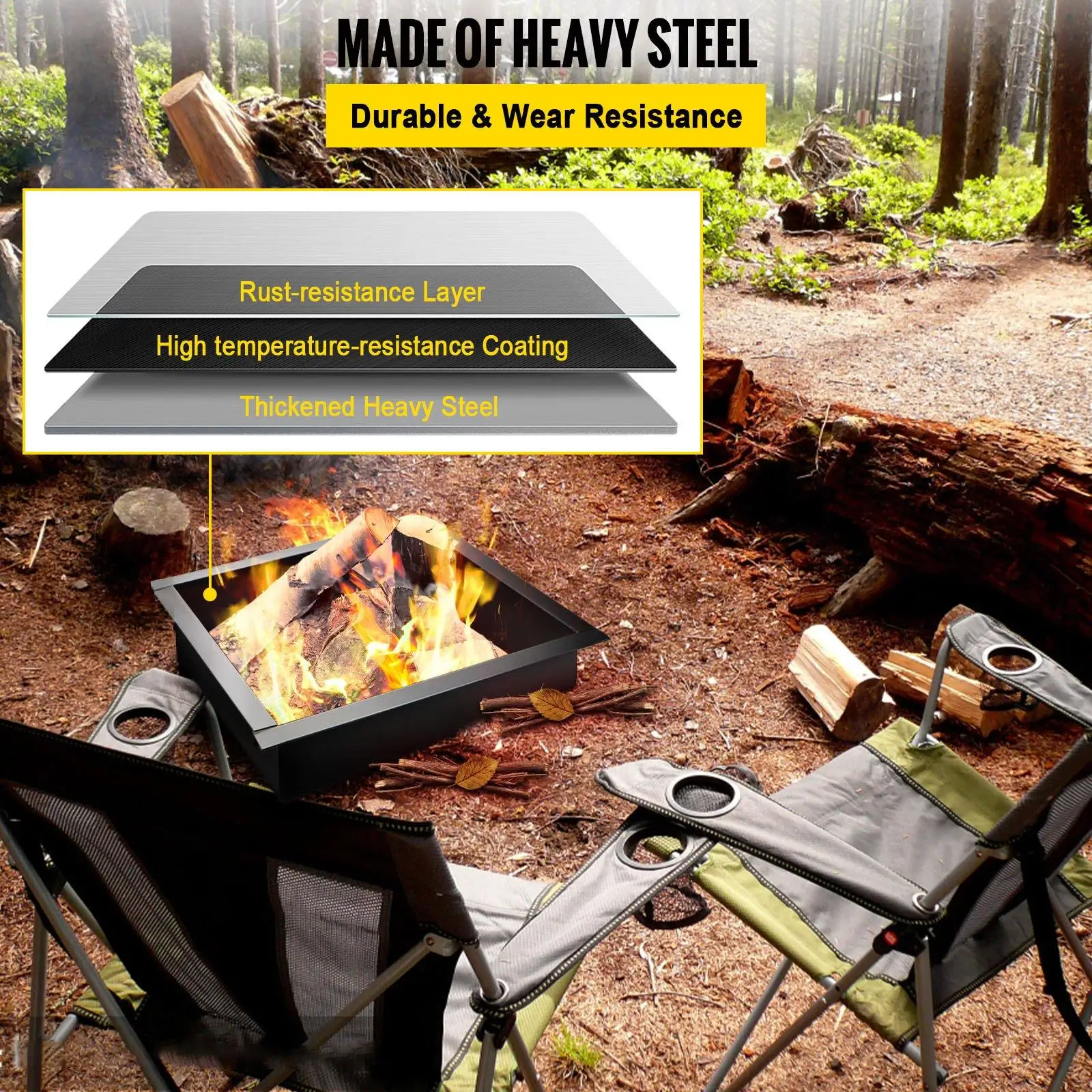 durable heavy steel fire pit ring
