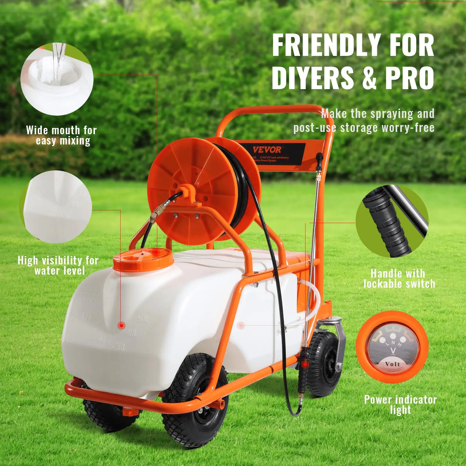 Durability and construction of VEVOR Battery Powered Lawn Sprayer