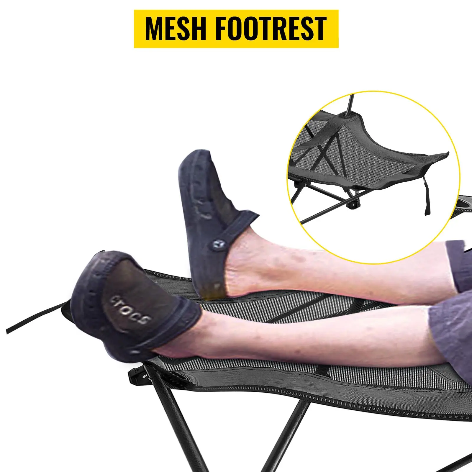 camping portable lounge with footrest