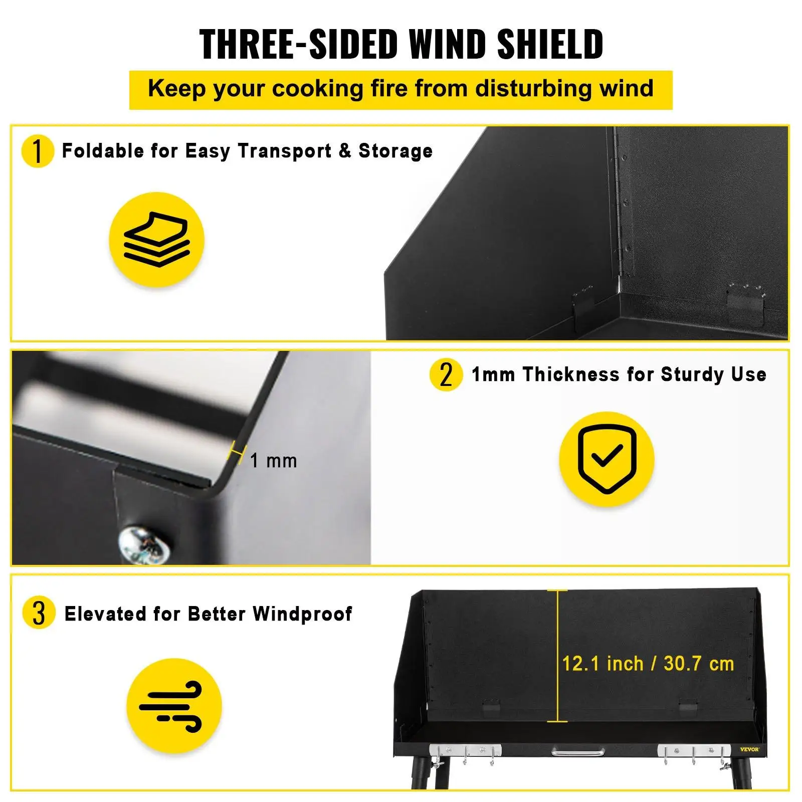 three-sided wind shield