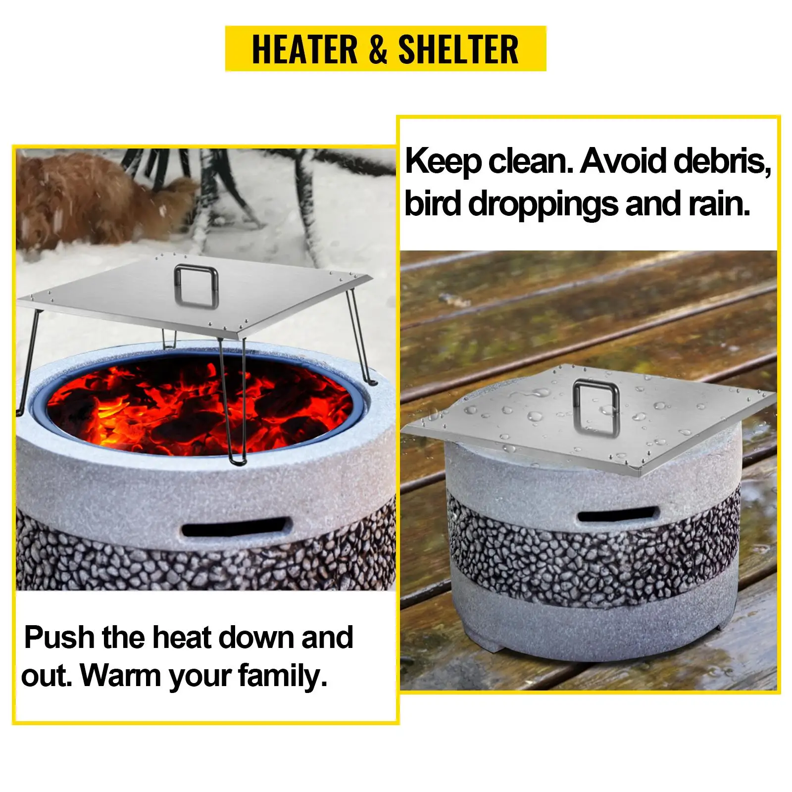 Heater and shelter heat deflector