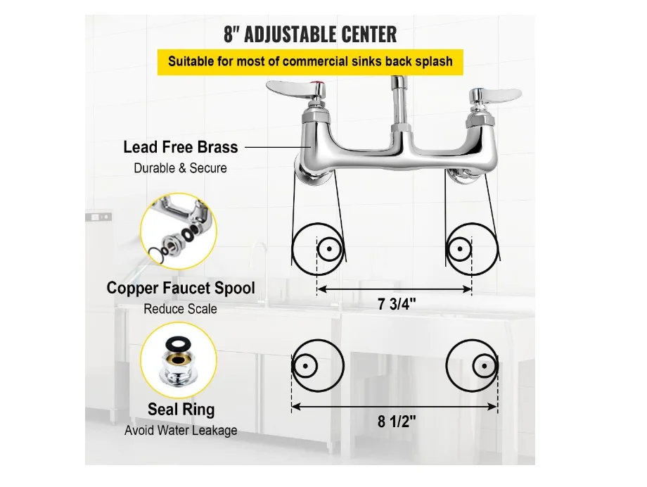 Different types of commercial kitchen sink faucets with sprayer