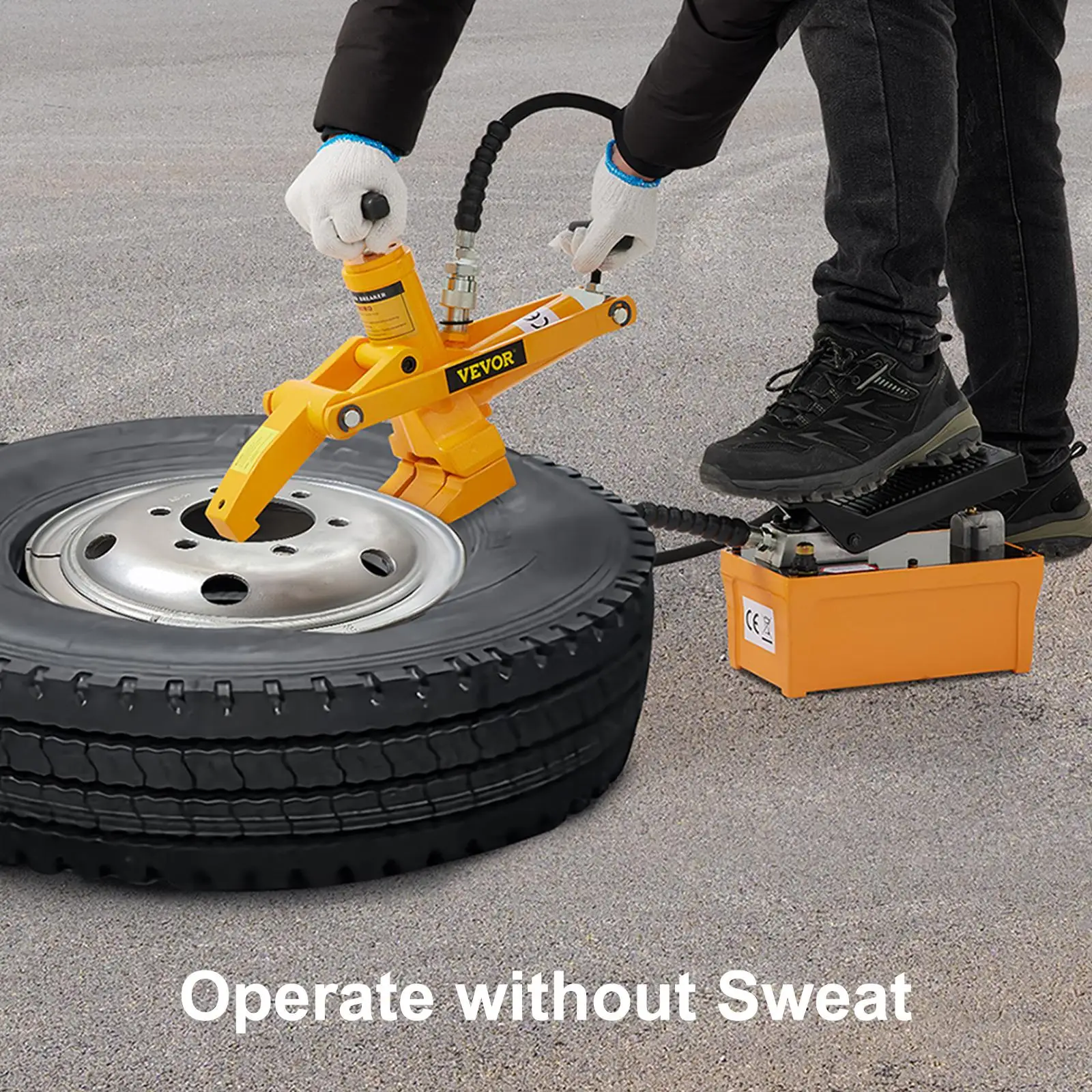 Truck tire changing bead breaker