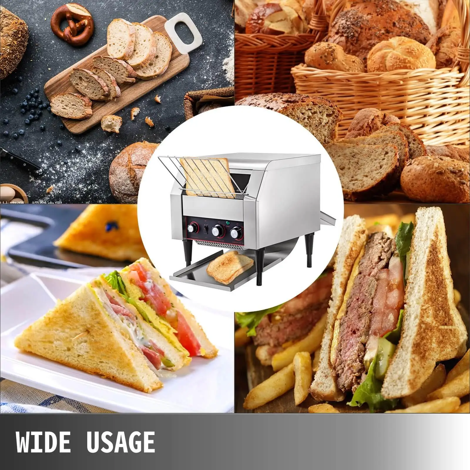 wide-usage commercial conveyor toaster