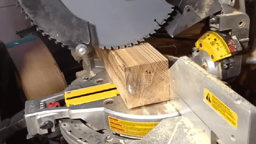 blocks cutting with meter saw