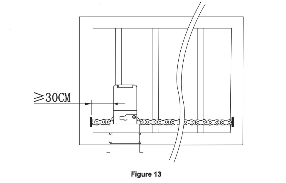 distance between main engine and chain