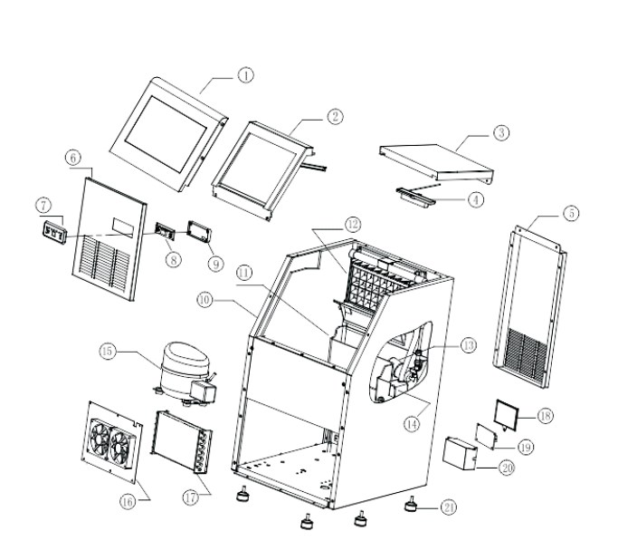 ice maker parts cleaning diagram