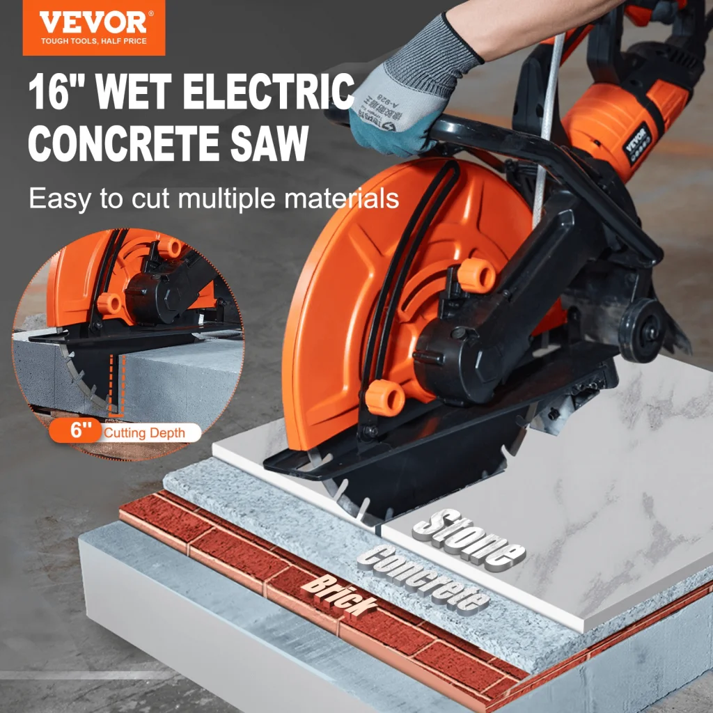 maximize cutting depth with the VEVOR concrete saw