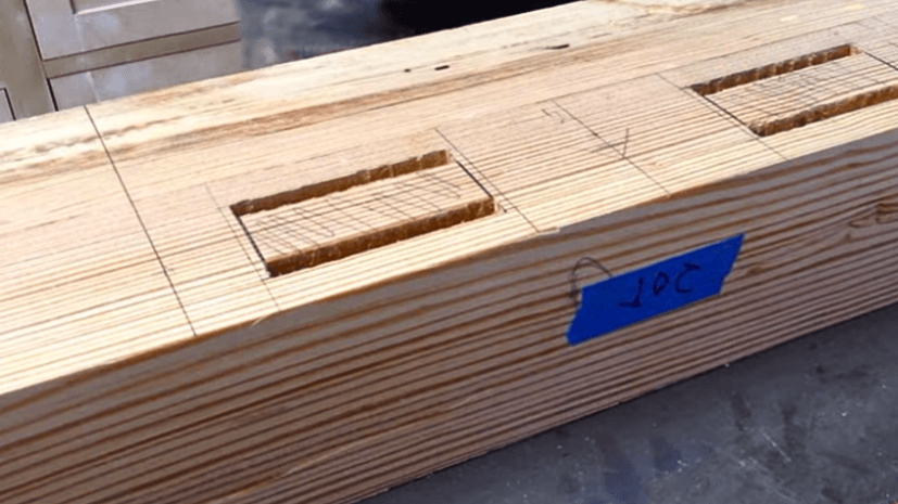 measure and drilling the other 3 wood pieces