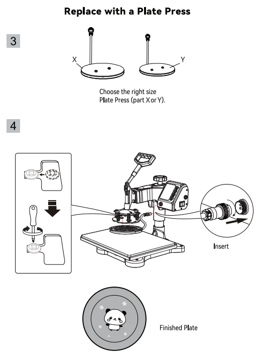 replace with a plate press