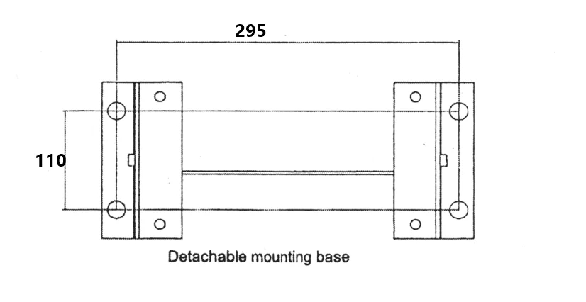 size of embedded hole for a detachable mounting base