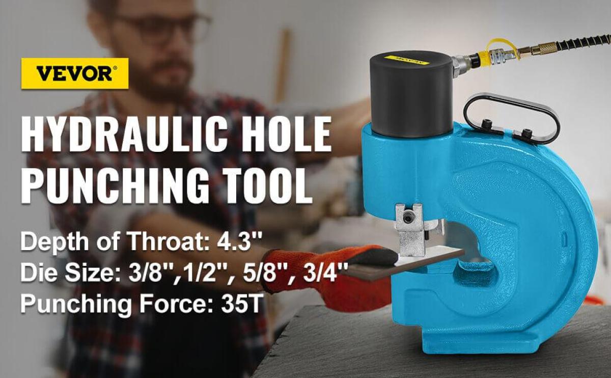 VEVOR Hydraulic Hole Puncher Cutting Thick 1/4,Electric Hydraulic