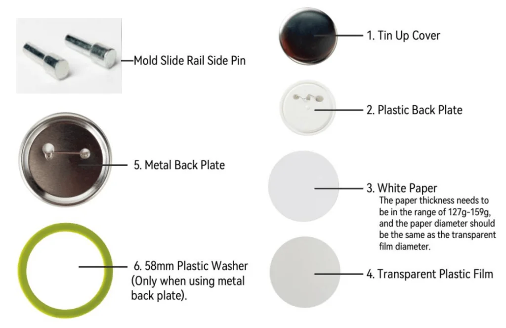 VEVOR Button Maker Machine components explained