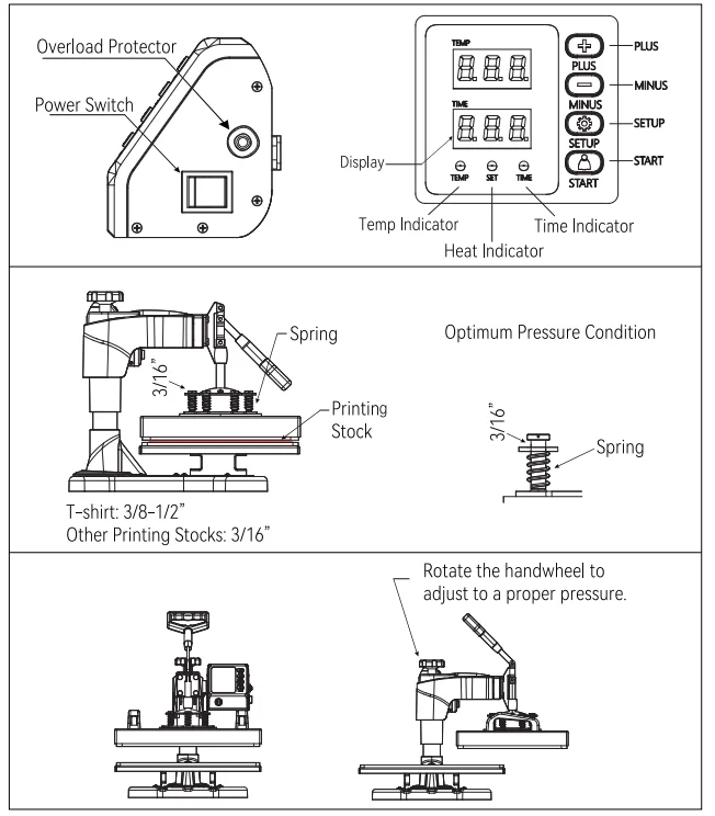 vevor heat press parts