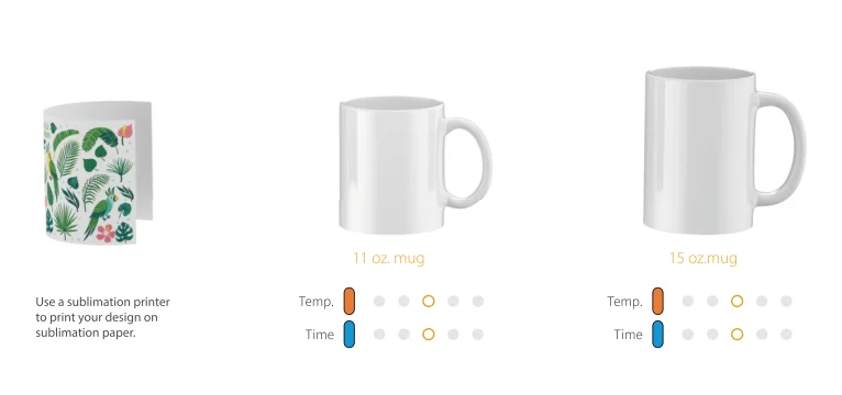 vevor mug press printing settings