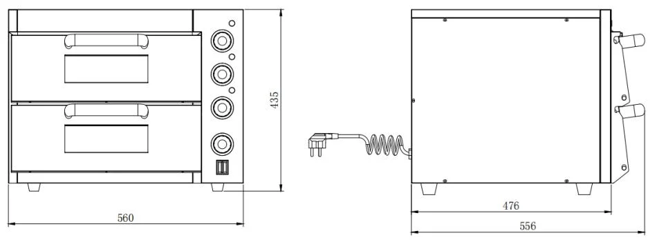 VEVOR ZH-3M electric pizza oven structure