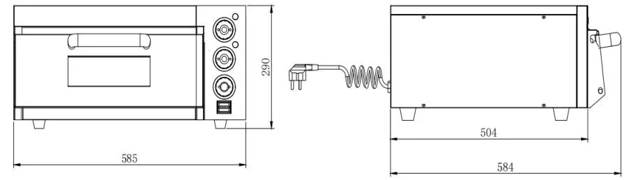 VEVOR ZH-PT-21M electric pizza oven structure