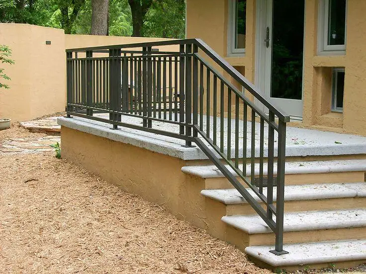 outdoor handrails for concrete steps