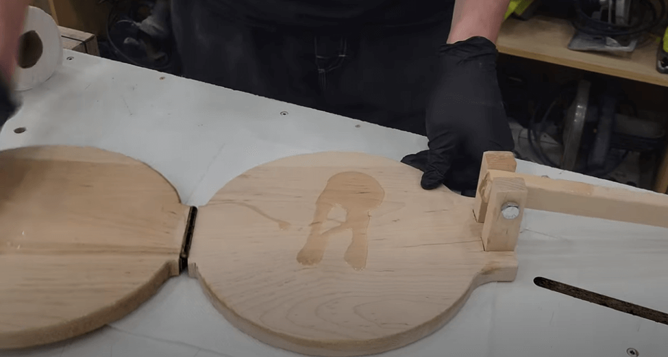 finish up making the diy tortilla press