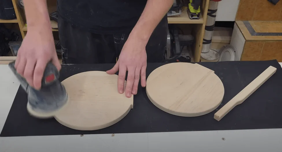 Sanding diy tortilla press wood