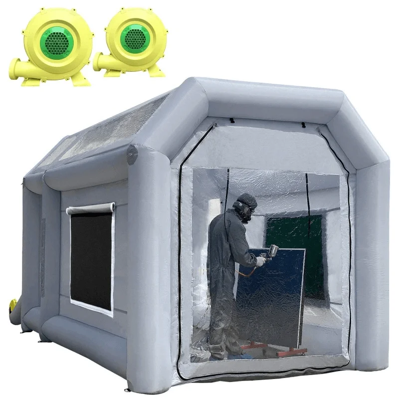 33X16.5X13ft Portable Spray Booth Inflatable Paint Booth Car Tent 1100W+950W