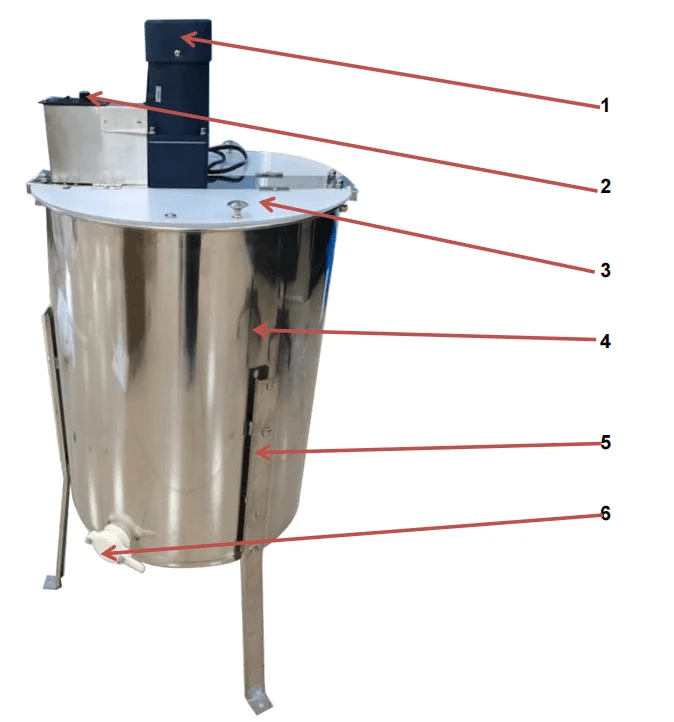 VEVOR honey extractor structure diagram